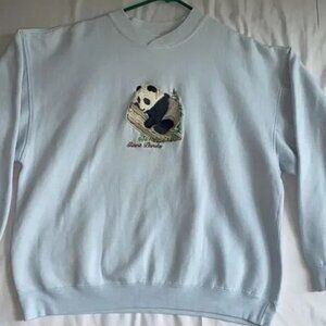 Vintage Galt Sand Giant Panda Sweatshirt Powder Blue Large